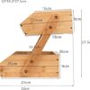 2-Tier Bamboo Fruit Basket Bowl Holder, Bread Vegetables Storage Stand for Kitchen Countertop - Image 2